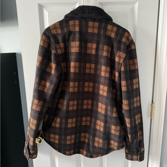 Plaid Sherpa-Lined Jacket - Brown and Black - Picture 3 of 3